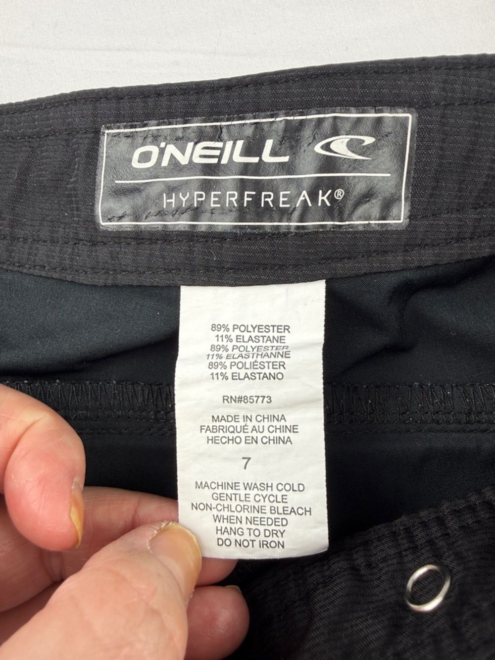 O'Neill Juniors Black Swim Trunks with Pocket - Picture 2 of 5